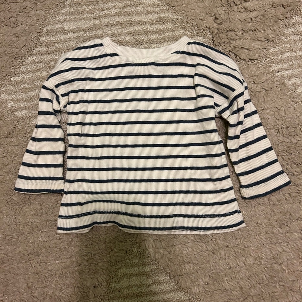 Hanna Andersson Striped Ribbed Long Sleeve Tee 3-6mo